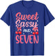 Sweet Sassy and Seven 7th Birthday Girl Cherry Themed T-Shirt - T-Shirt | Royal