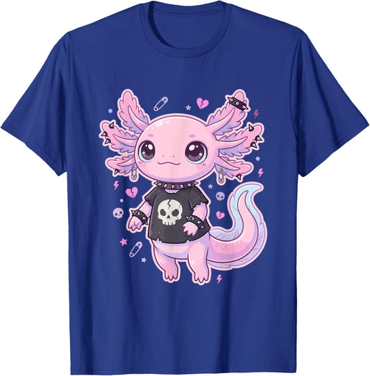 Cute Goth Axolotl Pastel Kawaii Emo Axolotl Punk Women Girls T-Shirt - T-Shirt | Royal