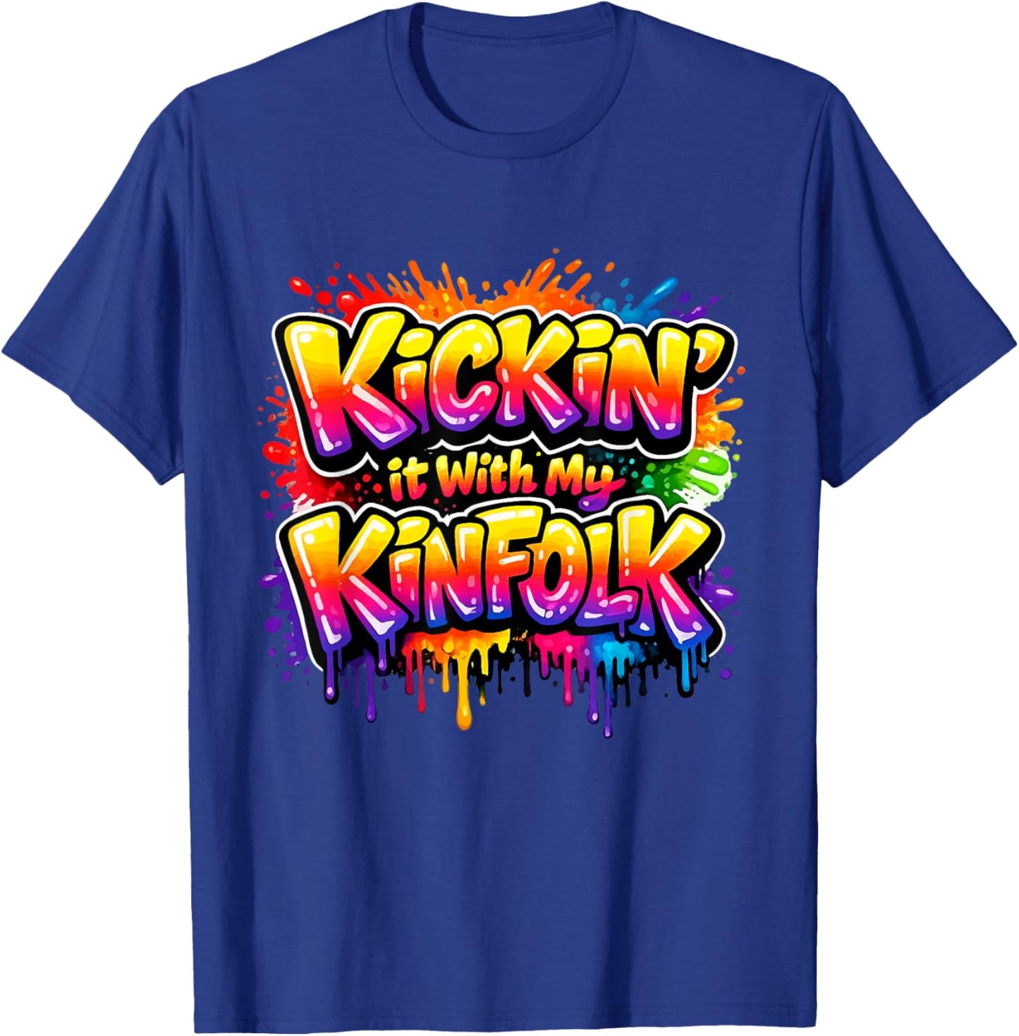 Vintage Kickin It with My Kinfolk Funny Family Reunion 2026 T-Shirt - T-Shirt | Royal