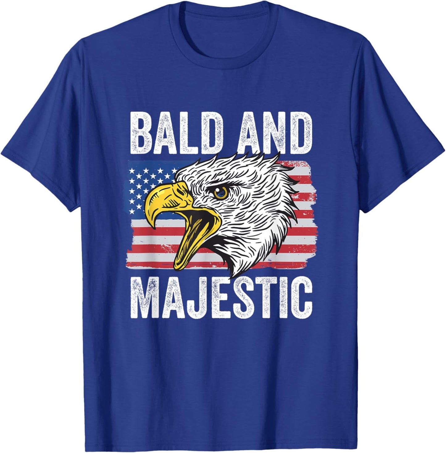 Bald and Majestic 4th of July Independence Day Bald Eagle T-Shirt - T-Shirt | Royal