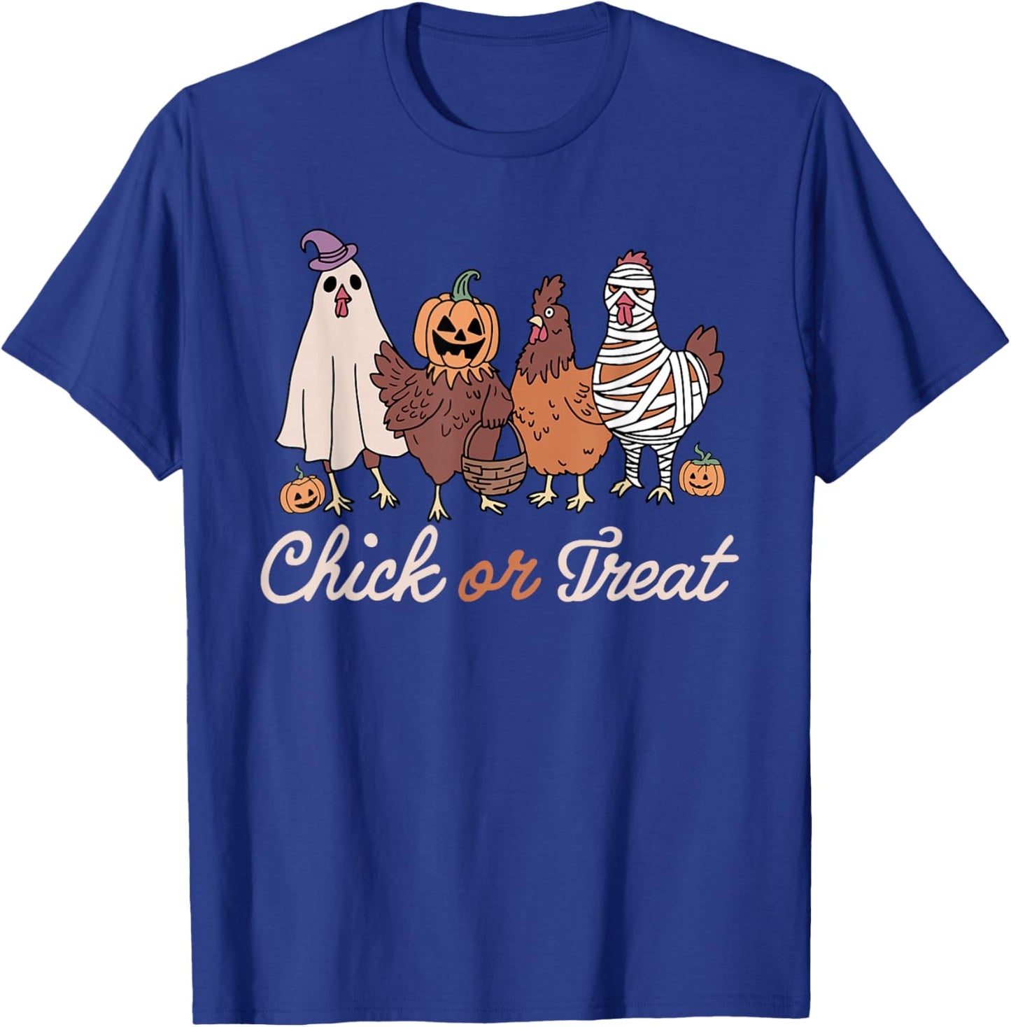 Chick Or Treat Halloween Witch Spooky Chicken T-Shirt - T-Shirt | Royal