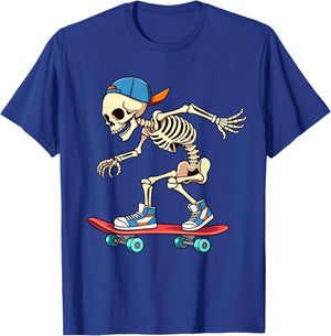 Skeleton Skateboarding Skater Street Skating Boys Kids T-Shirt - T-Shirt | Royal
