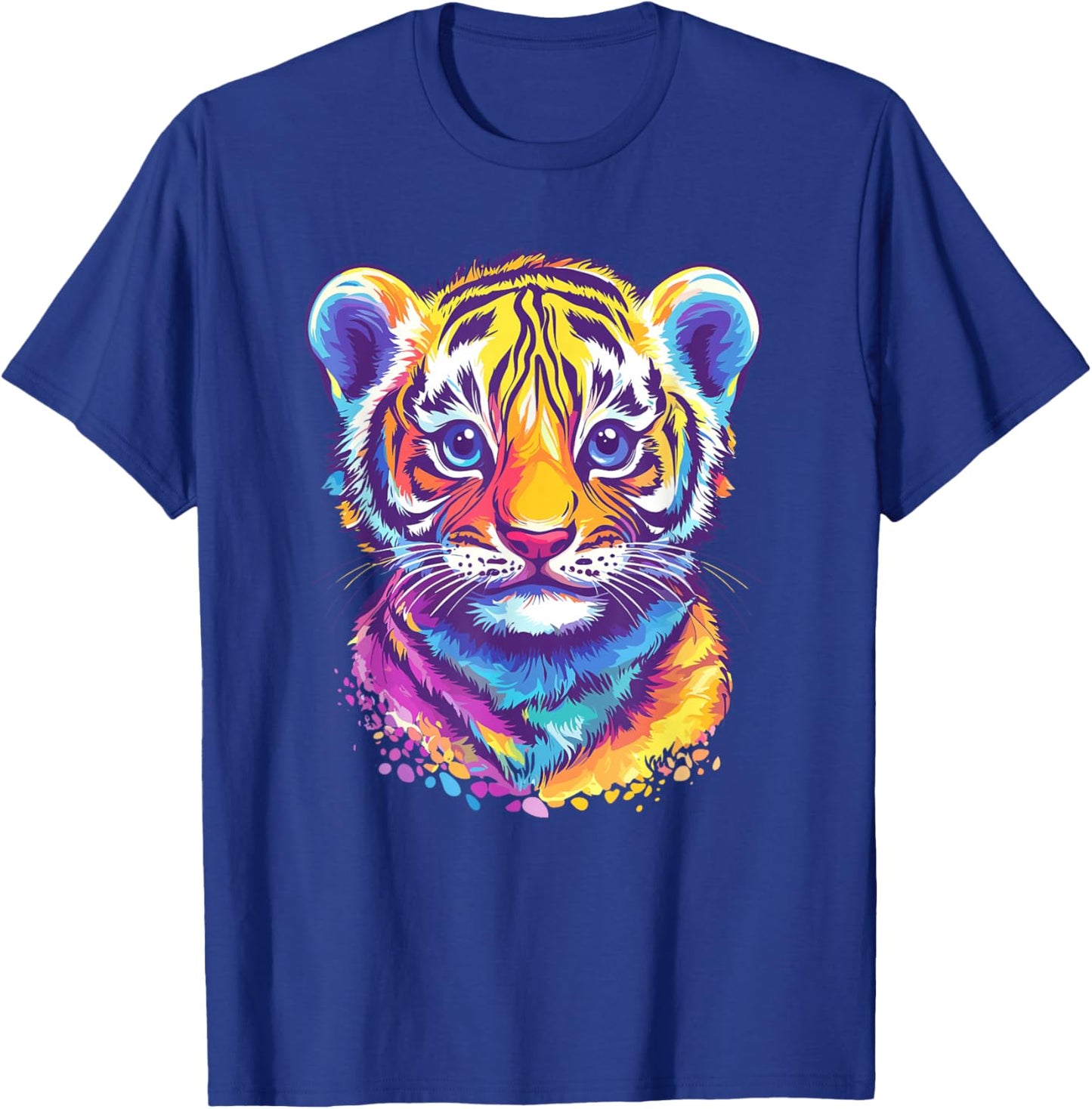 Colorful Tiger Cub Vibrant Colors T-Shirt - T-Shirt | Royal