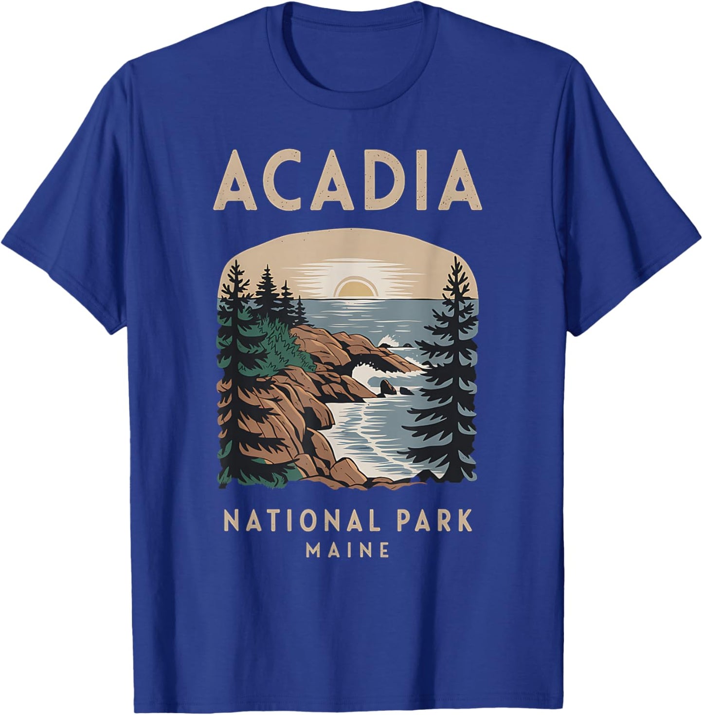 Outdoor Nature Hiking Acadia National Park Maine T-Shirt - T-Shirt | Royal
