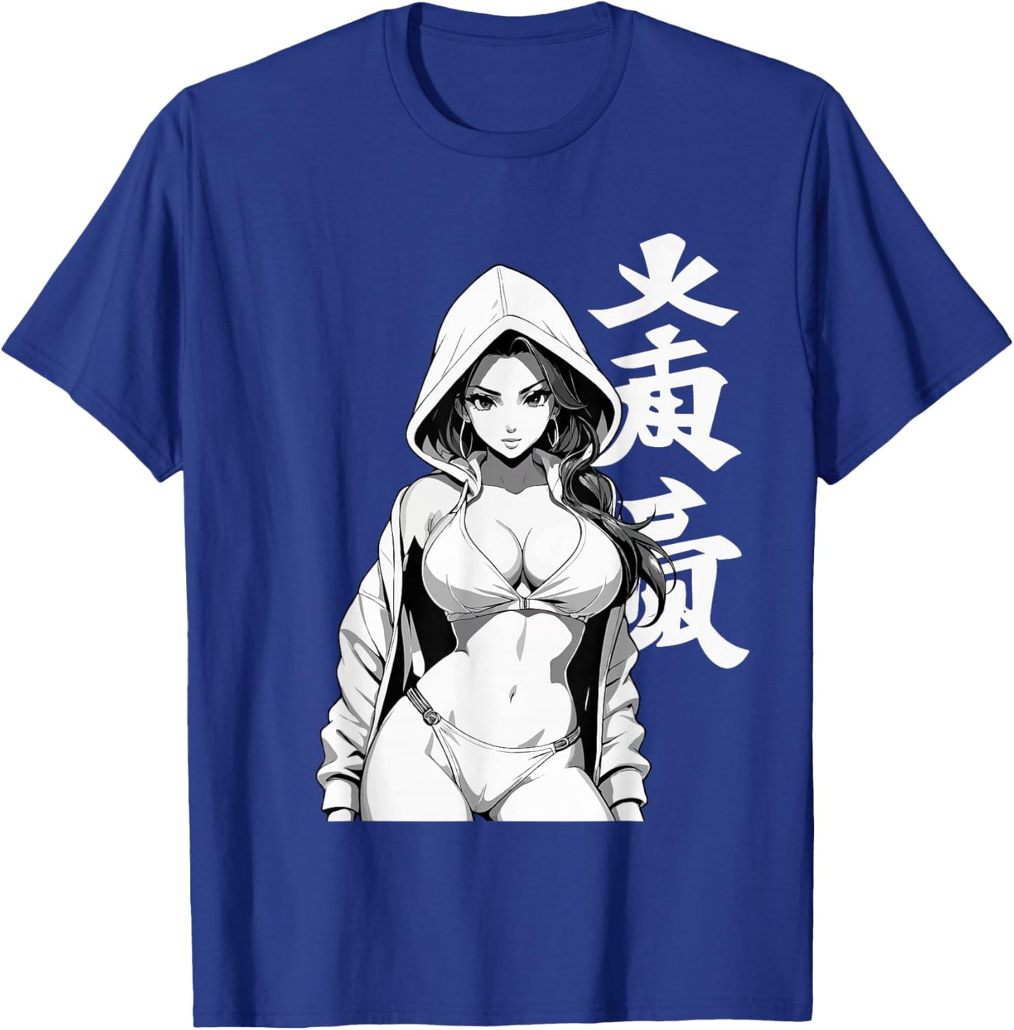 Sexy Waifu Sport Anime Girl Japanese in Black White Art T-Shirt - T-Shirt | Royal
