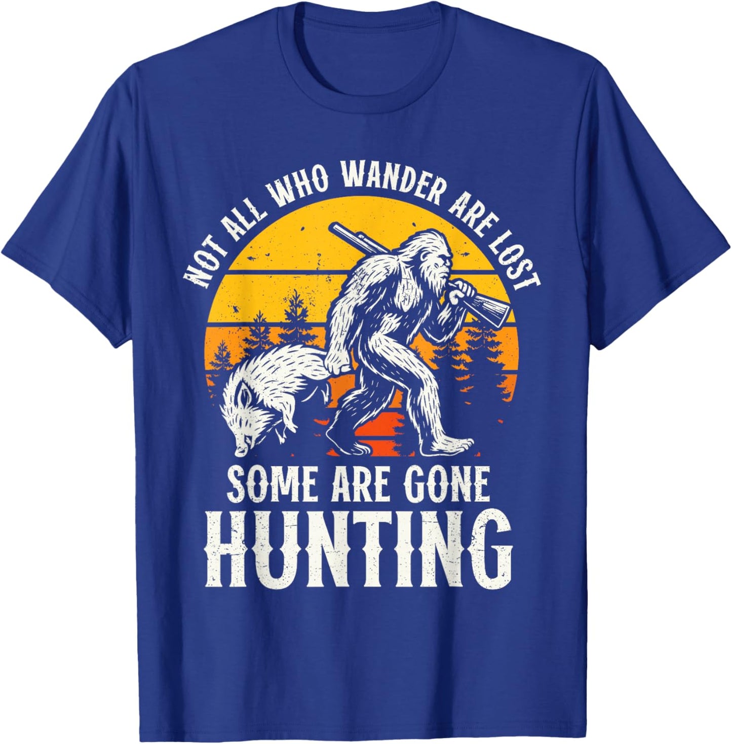 Funny Boar Hunting Bigfoot Wild Hog Hunter T-Shirt - T-Shirt | Royal