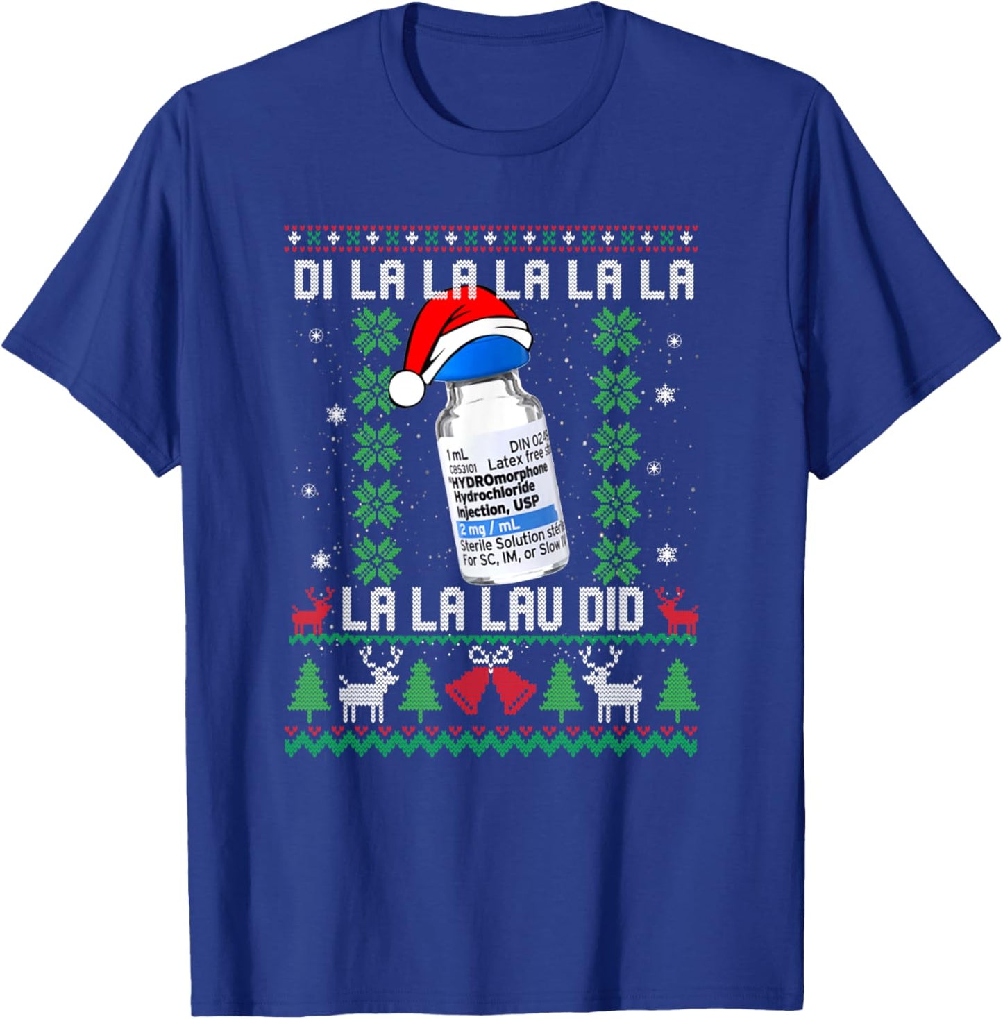 Funny Medical Worker Ugly Christmas Design T-Shirt - T-Shirt | Royal