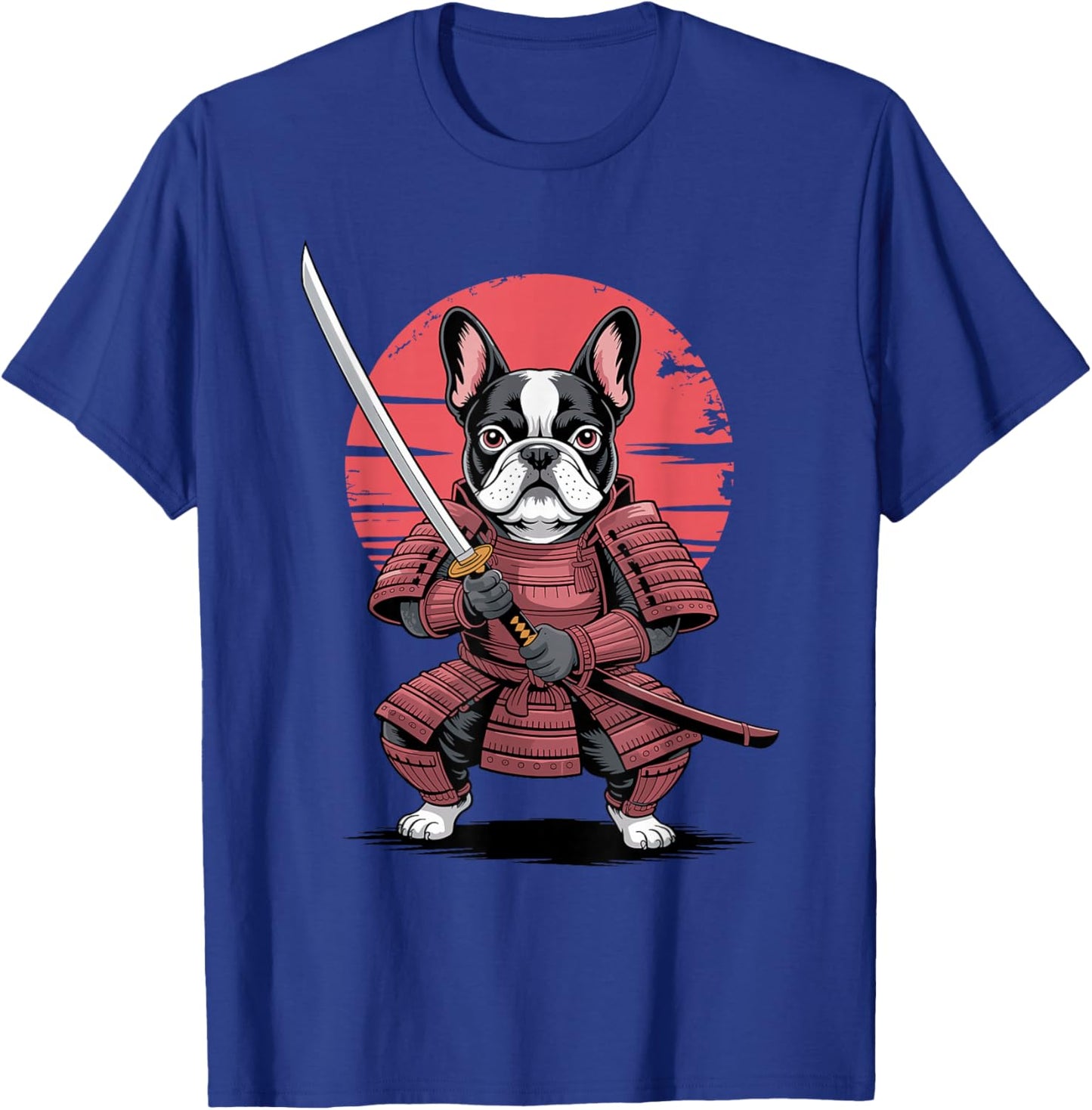 Samurai French Bulldog Katana Sword Frenchie T-Shirt - T-Shirt | Royal