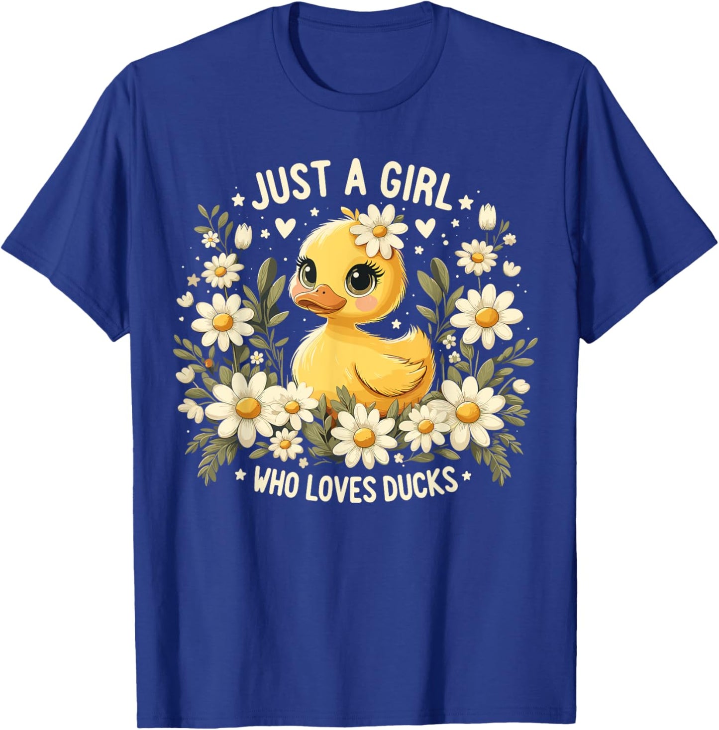 Just a Girl Who Loves Ducks Girl Cute Funny Duck T-Shirt - T-Shirt | Royal
