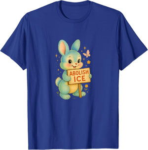Abolish ICE Bunny Protest Art T-Shirt - T-Shirt | Royal