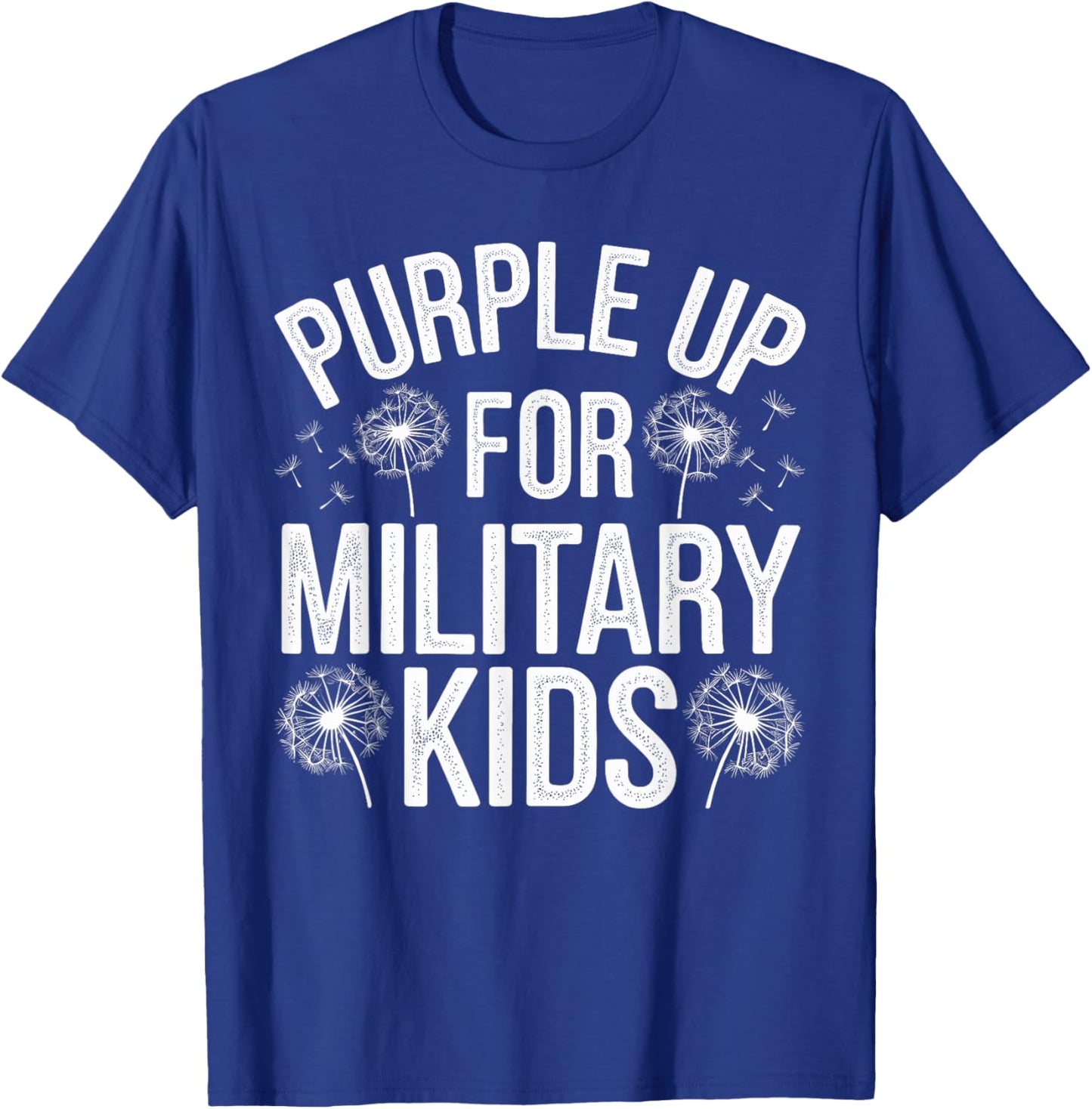 Purple Up for Military Kids Dandelion Military Child Month T-Shirt - T-Shirt | Royal