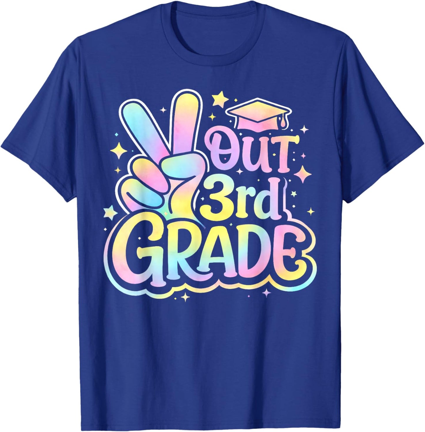 Last Day of School Peace Out 3rd Grade Pastel Teacher Kid T-Shirt - T-Shirt | Royal