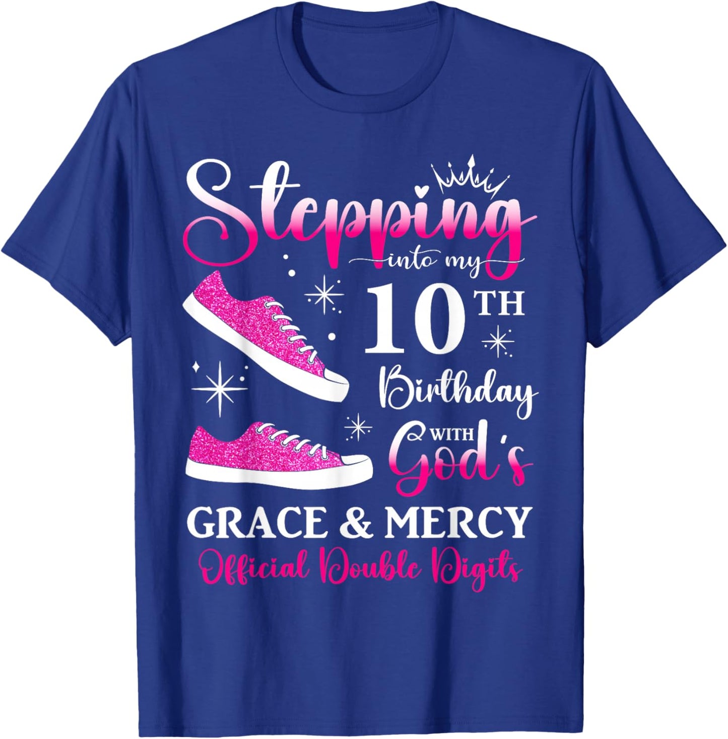 10th Birthday Official Double Digits Ten 10 Years Old Girls T-Shirt - T-Shirt | Royal