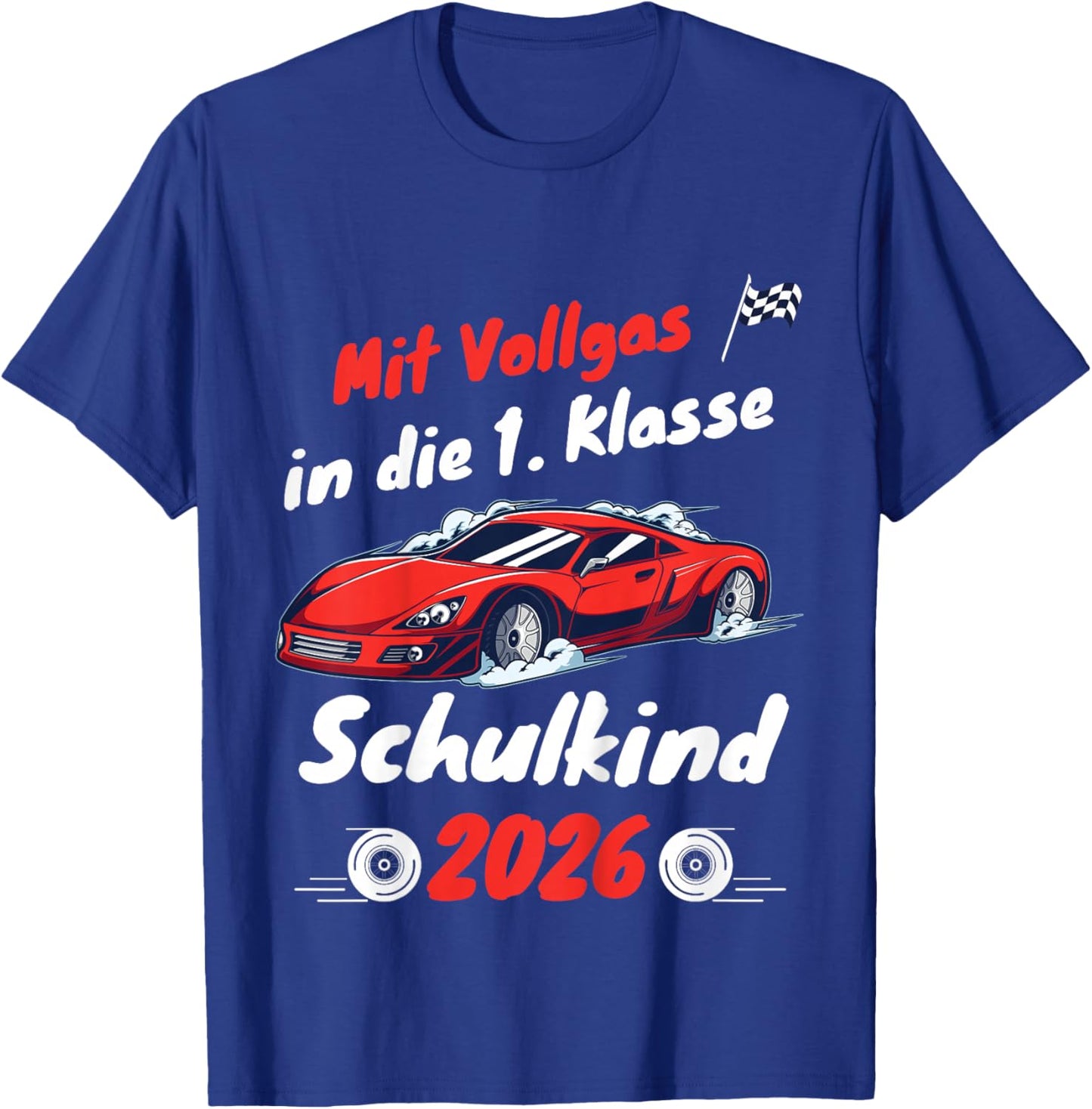Kinder Endlich Schulkind 2026 Junge Schultüte Rennauto Einschulung T-Shirt - T-Shirt | Royal