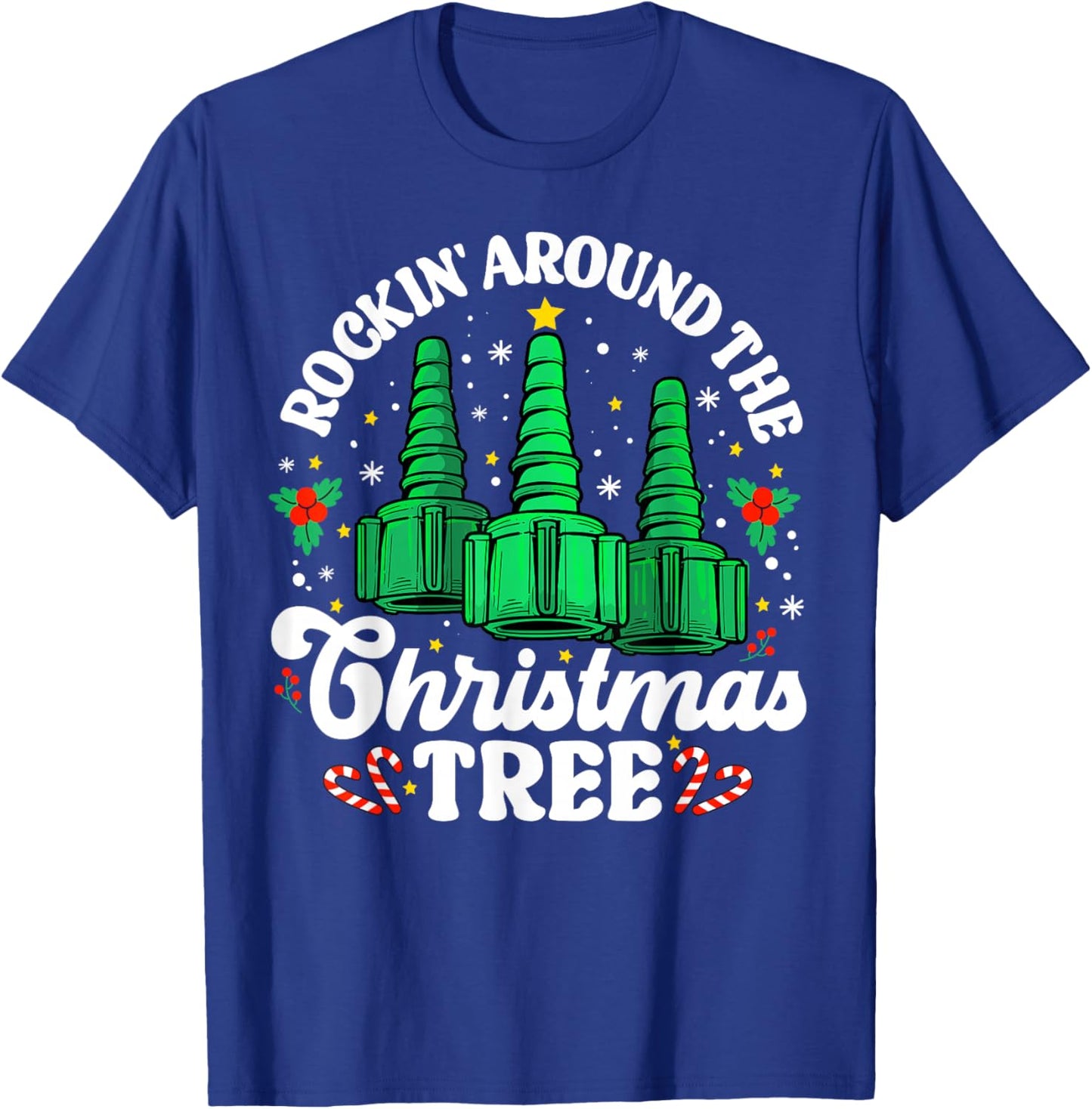 Rockin' Around The Christmas Tree Respiratory Therapist Lung T-Shirt - T-Shirt | Royal