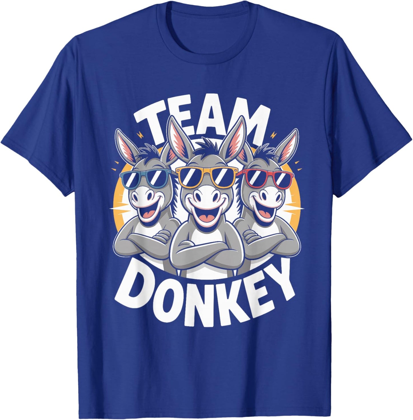 Donkey Team Funny Cartoon HEE-Haw Farm Birthday Party T-Shirt - T-Shirt | Royal