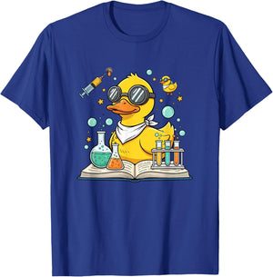 Duck Scientist Kids Stem Lab Duck with Test Tubes Funny Duck T-Shirt - T-Shirt | Royal