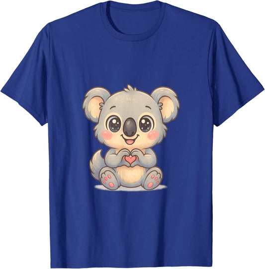 Cute Koala Heart Love Valentine Kids T-Shirt - T-Shirt | Royal