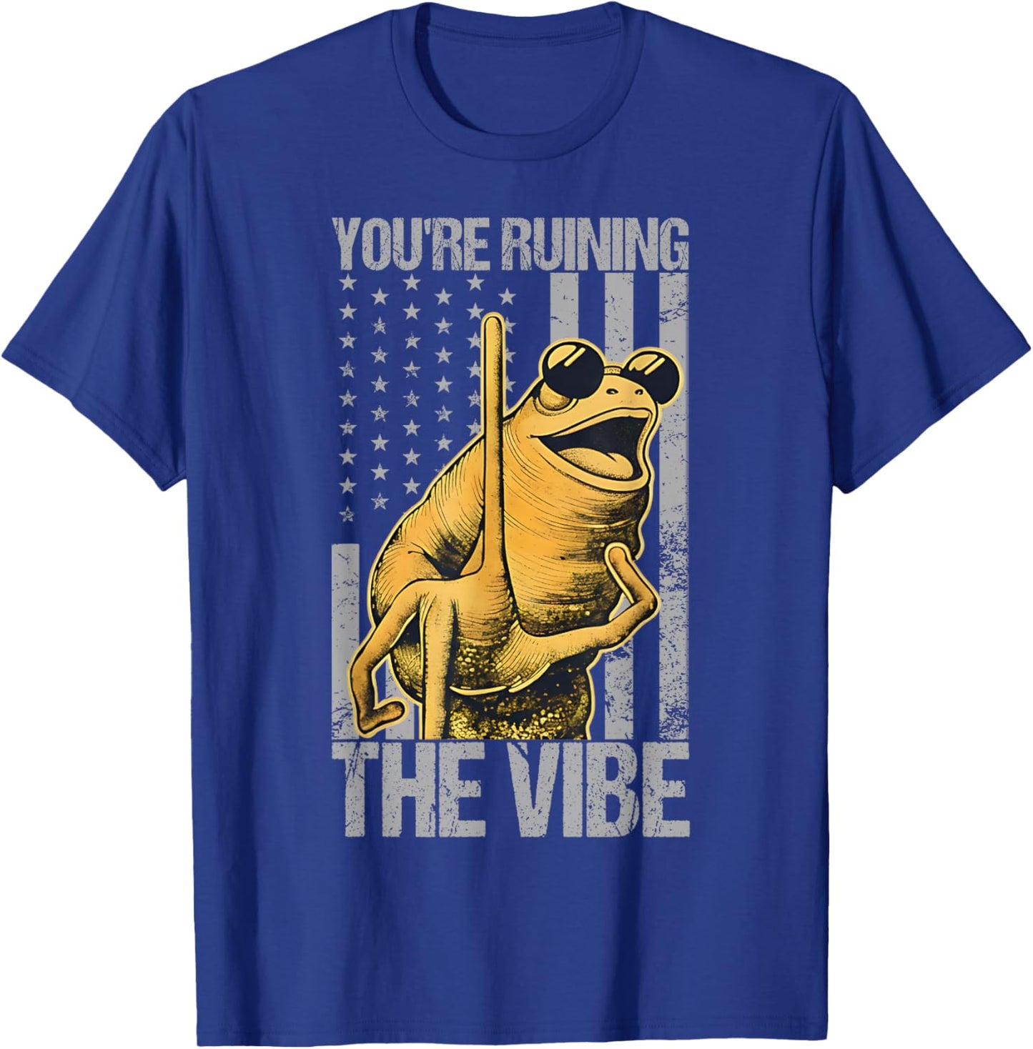 Funny Marcus The Worm You're Ruining The Vibe American Flag T-Shirt - T-Shirt | Royal