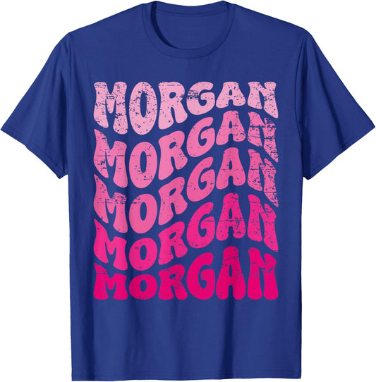 Retro Morgan First Name Personalized Morgan Groovy Vintage T-Shirt - T-Shirt | Royal