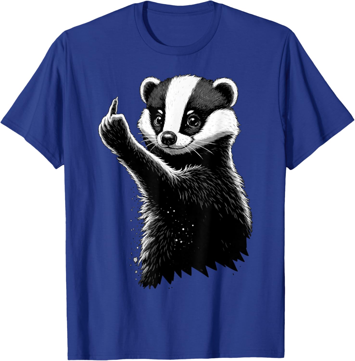 Cheeky Dachs Mid-Finger Angry X Angry Badger T-Shirt - T-Shirt | Royal