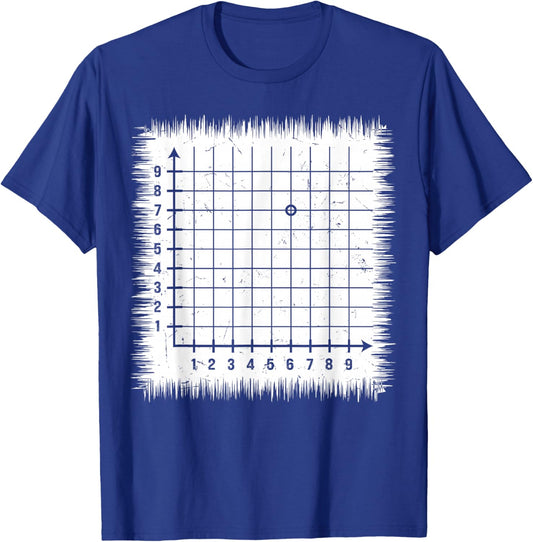 Funny Math Coordinate 67 Meme Six Seven Geometry Teacher T-Shirt - T-Shirt | Royal