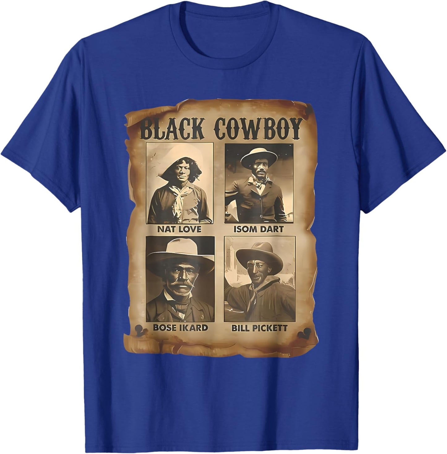 Black Cowboy Western Rodeo Melanin Black History Texas Men T-Shirt - T-Shirt | Royal
