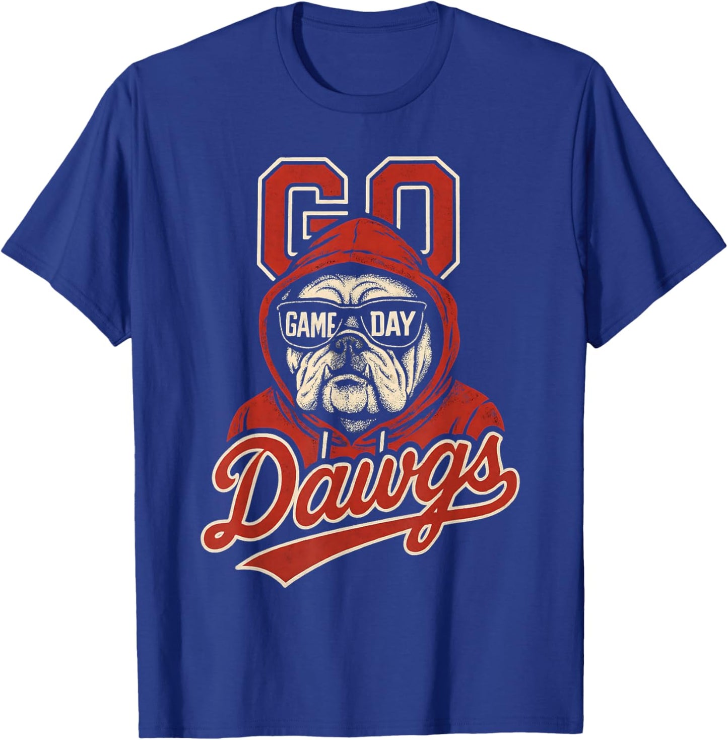 Bulldogs Graphic Go Dawg Men Women Kid Boy Girl T-Shirt - T-Shirt | Royal