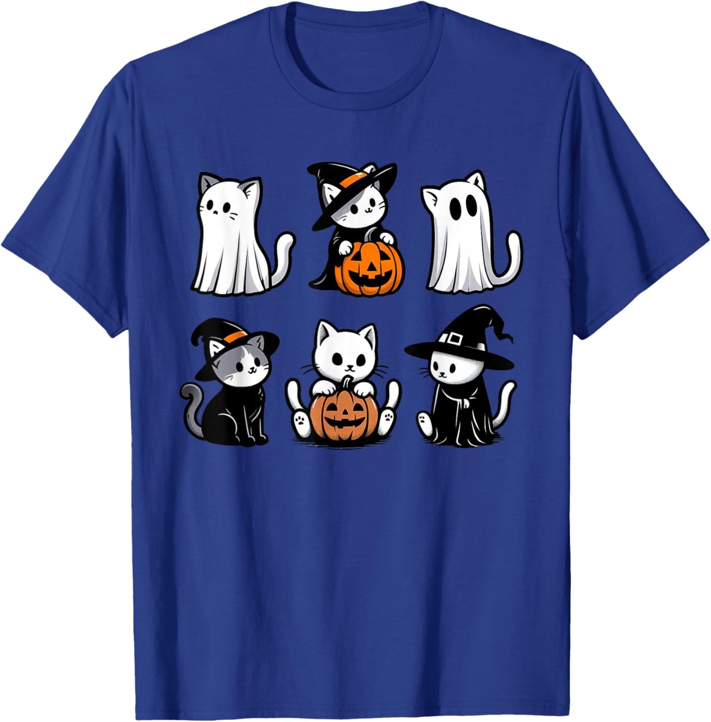 Funny Ghost Cat Funny Halloween Spooky Funny Boo Cat Lover T-Shirt - T-Shirt | Royal