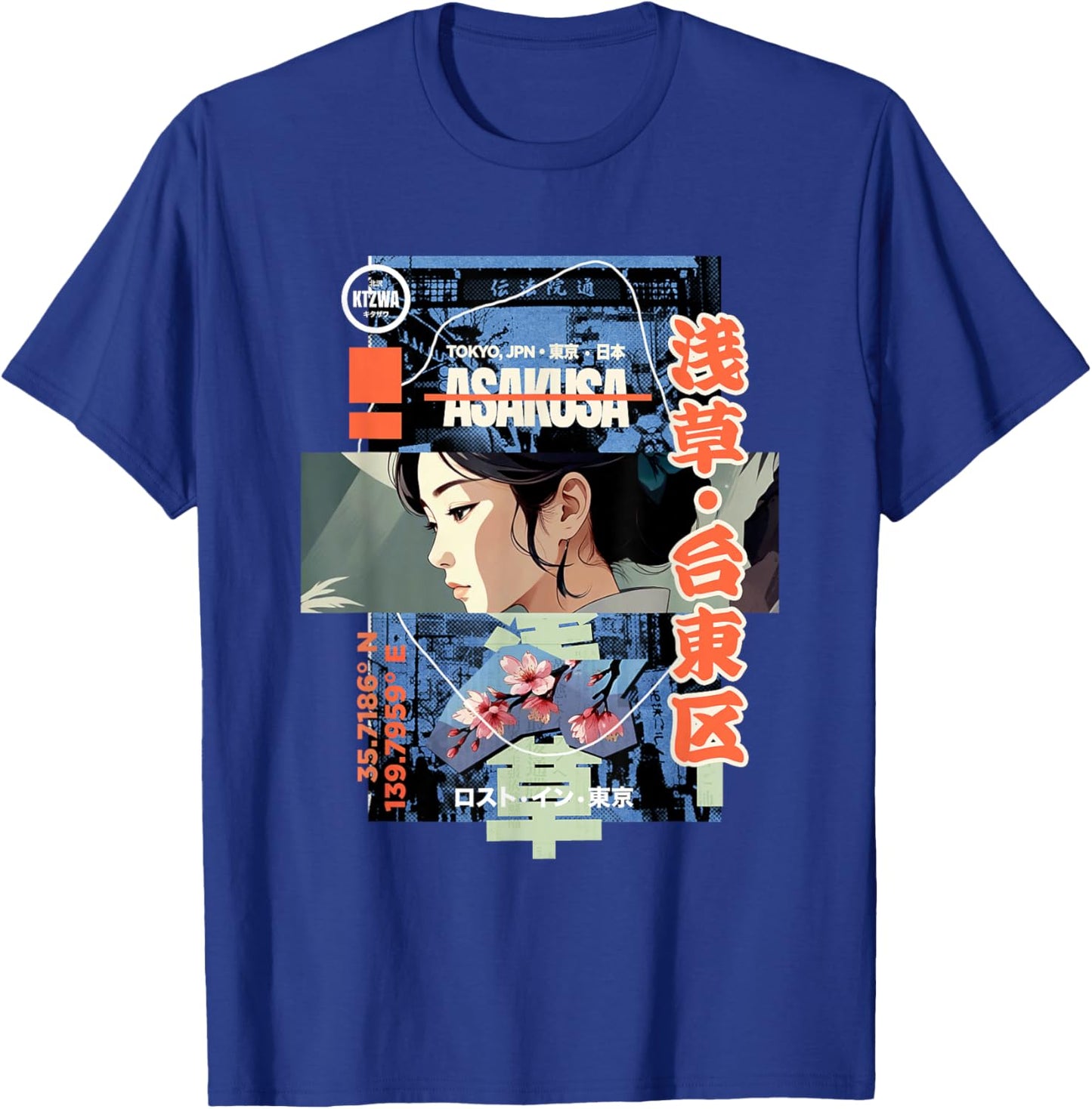 Japanese Retro Vintage 90s 80s Streetwear Tokyo Anime Manga T-Shirt - T-Shirt | Royal