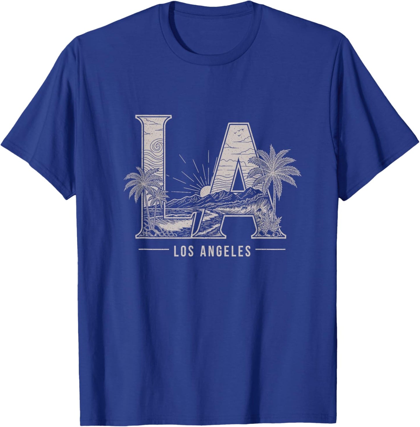 Los Angeles California Art LA Design T-Shirt - T-Shirt | Royal