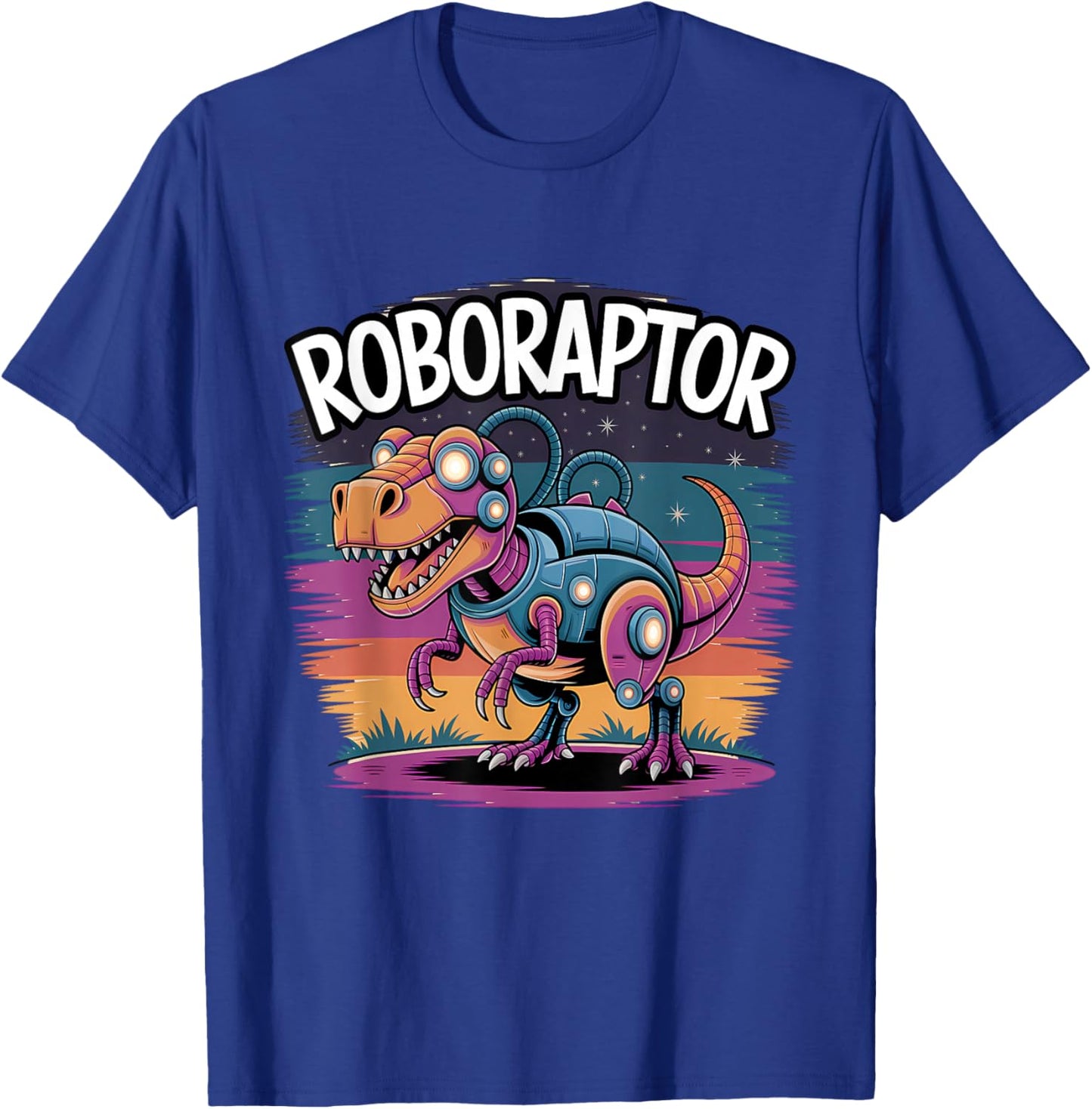 Robot Dinosaur T-Rex Dino Funny Robotics Engineer T-Shirt - T-Shirt | Royal
