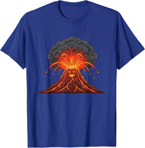 Cartoon Angry Volcano Lava Monster Eruption T-Shirt - T-Shirt | Royal