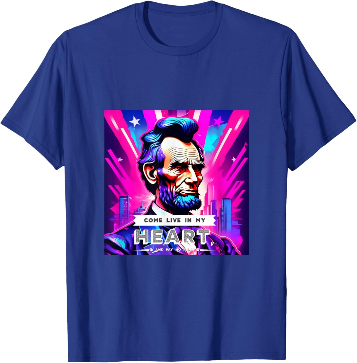 Patriotic Abraham Lincoln Graphic Inspiring Quote Design T-Shirt - T-Shirt | Royal