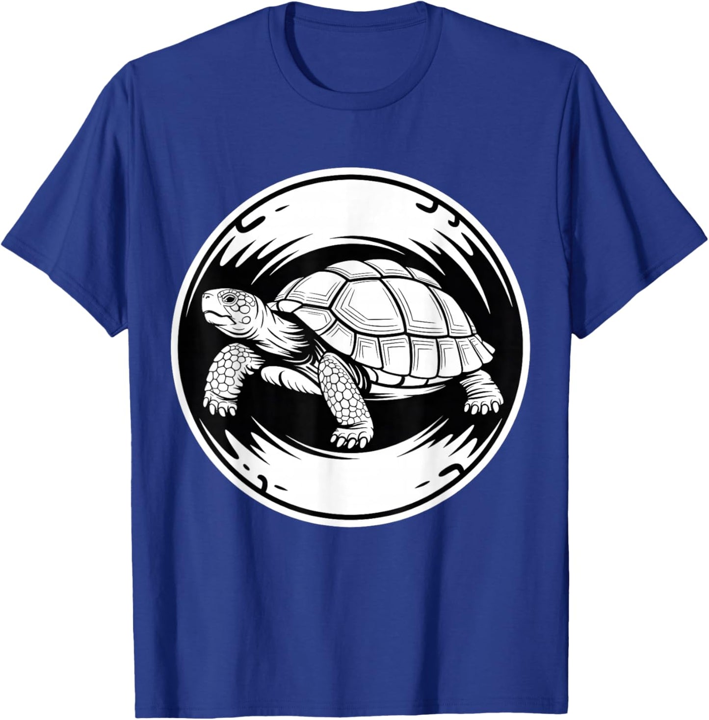 Tortoise Illustration Bold Reptile Art Style T-Shirt - T-Shirt | Royal