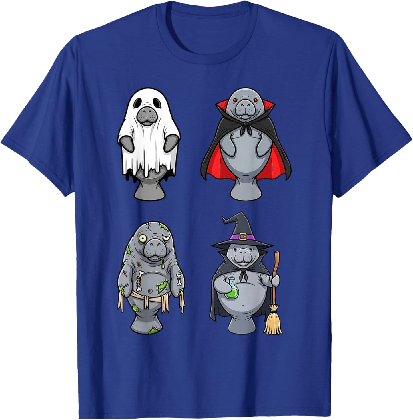 Funny Manatee Ghost Witch Zombie Vampire Halloween Costume T-Shirt - T-Shirt | Royal