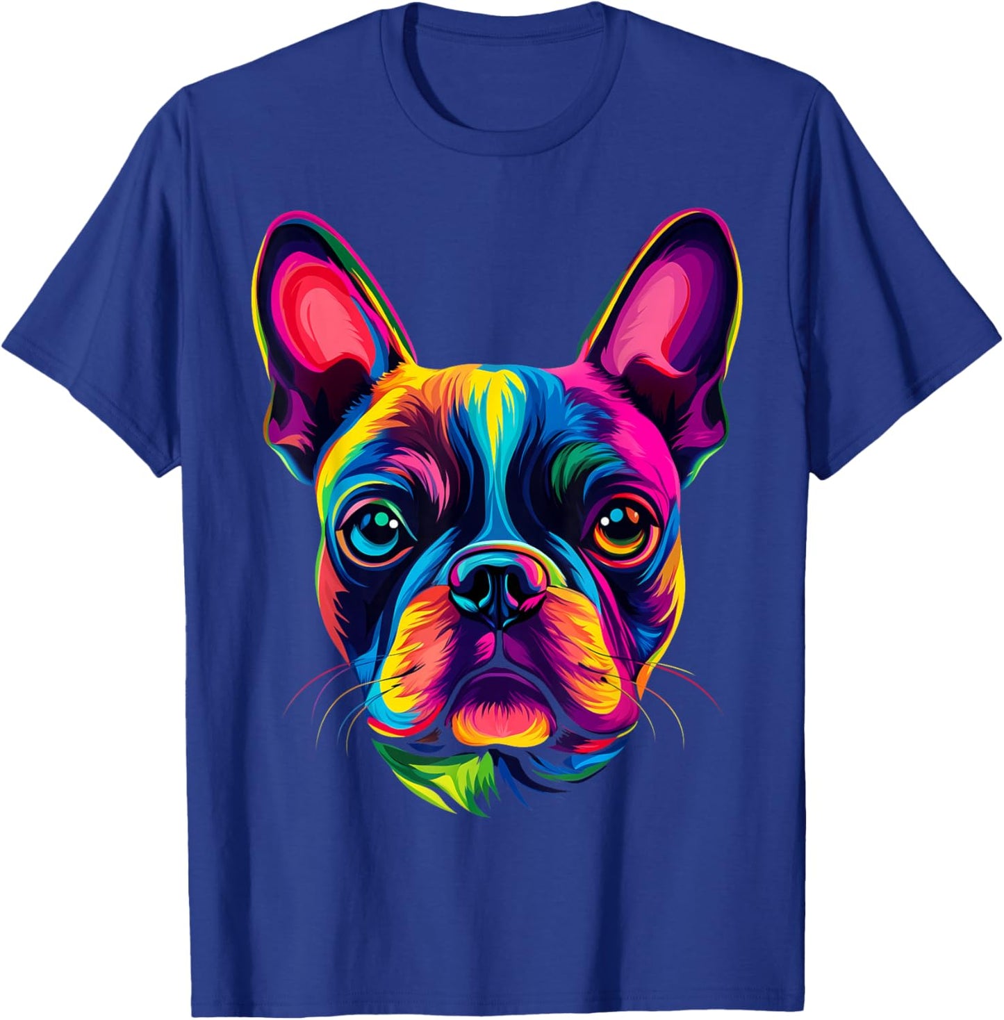 Colorful Boston Terrier Face Cute Dog Lover Men Women Black T-Shirt - T-Shirt | Royal