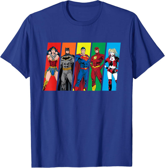 DC Originals Pride Harley Quinn Wonder Woman Batman Flash T-Shirt - T-Shirt | Royal
