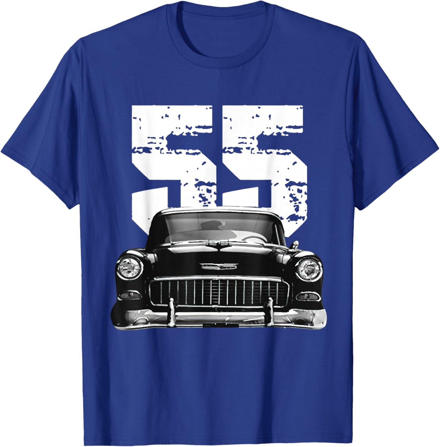 1955 55 Bel air Vintage 50s Silhouette Classic Old Hot Rod T-Shirt - T-Shirt | Royal