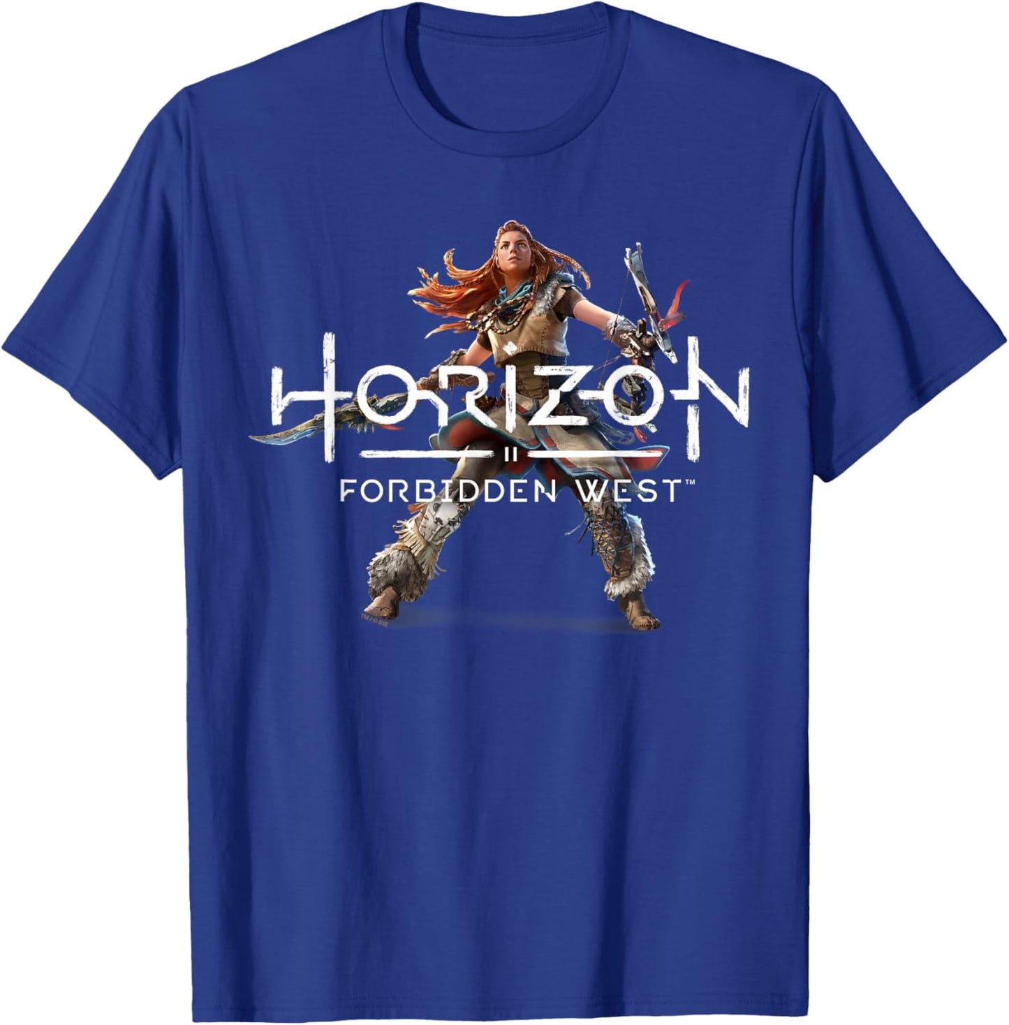 Horizon Forbidden West Aloy Combat Pose Portrait T-Shirt - T-Shirt | Royal