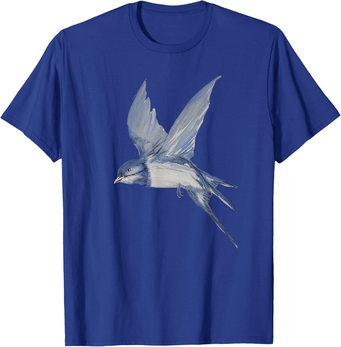 Swallow Bird Watercolor Design T-Shirt - T-Shirt | Royal