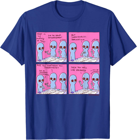 Threadless Nathan W. Pyle Strange Planet Confidence Graphic T-Shirt - T-Shirt | Royal