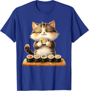 Kawaii Cat Lover Japanese Cat Owner Sushi Lover Anime Otaku Men Women Kids T-Shirt - T-Shirt | Royal