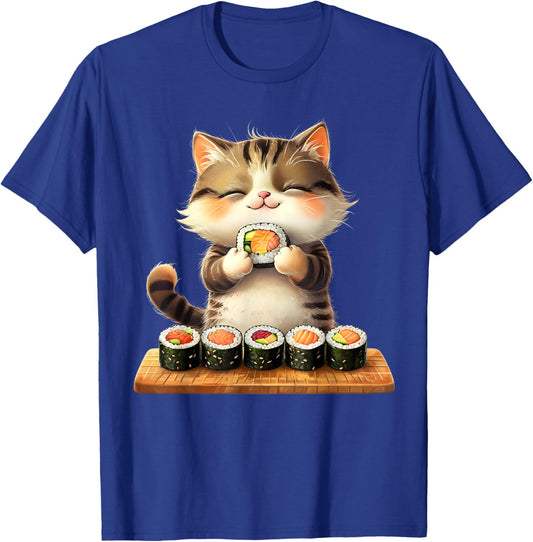 Kawaii Cat Lover Japanese Cat Owner Sushi Lover Anime Otaku Men Women Kids T-Shirt - T-Shirt | Royal