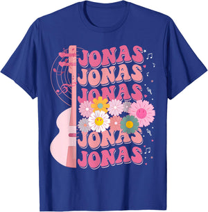 Girl Retro Jonas Groovy Flower First Name Personalized T-Shirt - T-Shirt | Royal