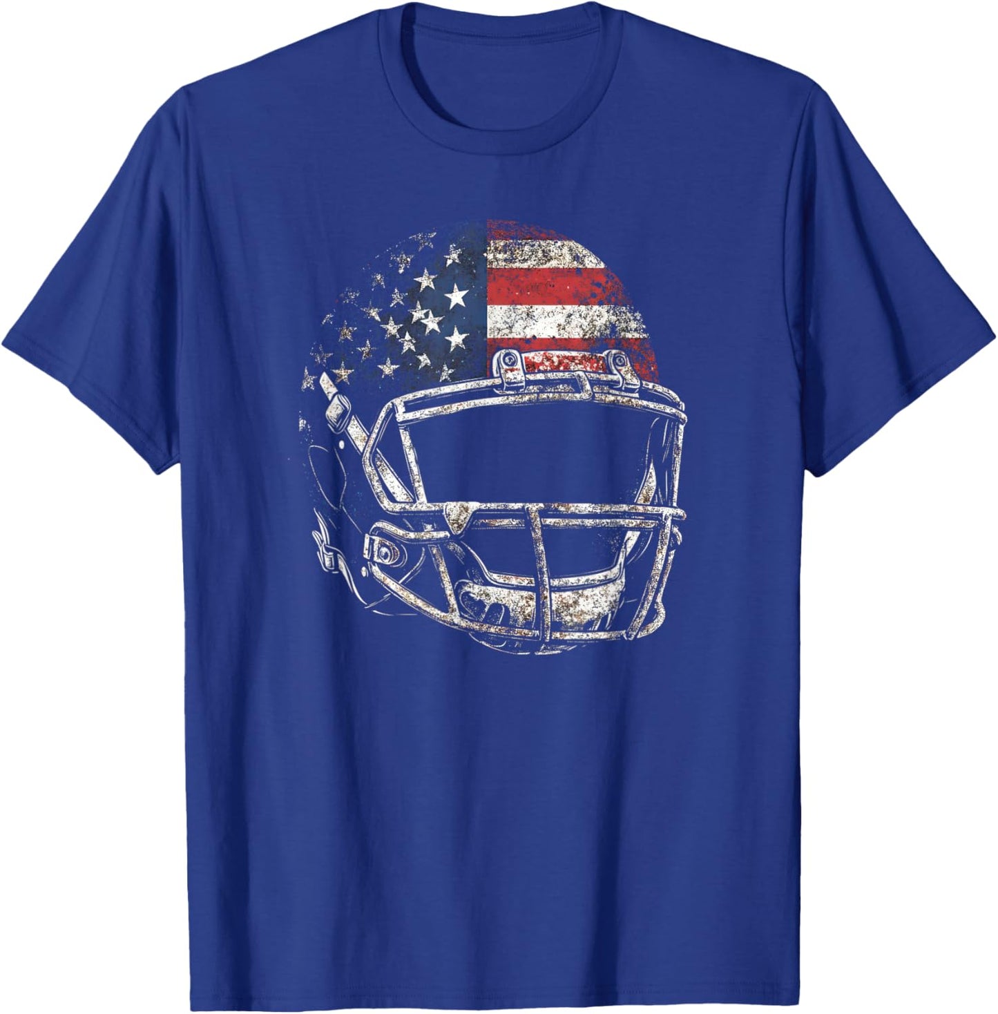 American Football Players Helmet US Flag T-Shirt - T-Shirt | Royal