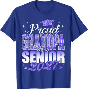 Proud Grandpa of A Senior 2027 Class of 2027 Graduate T-Shirt - T-Shirt | Royal