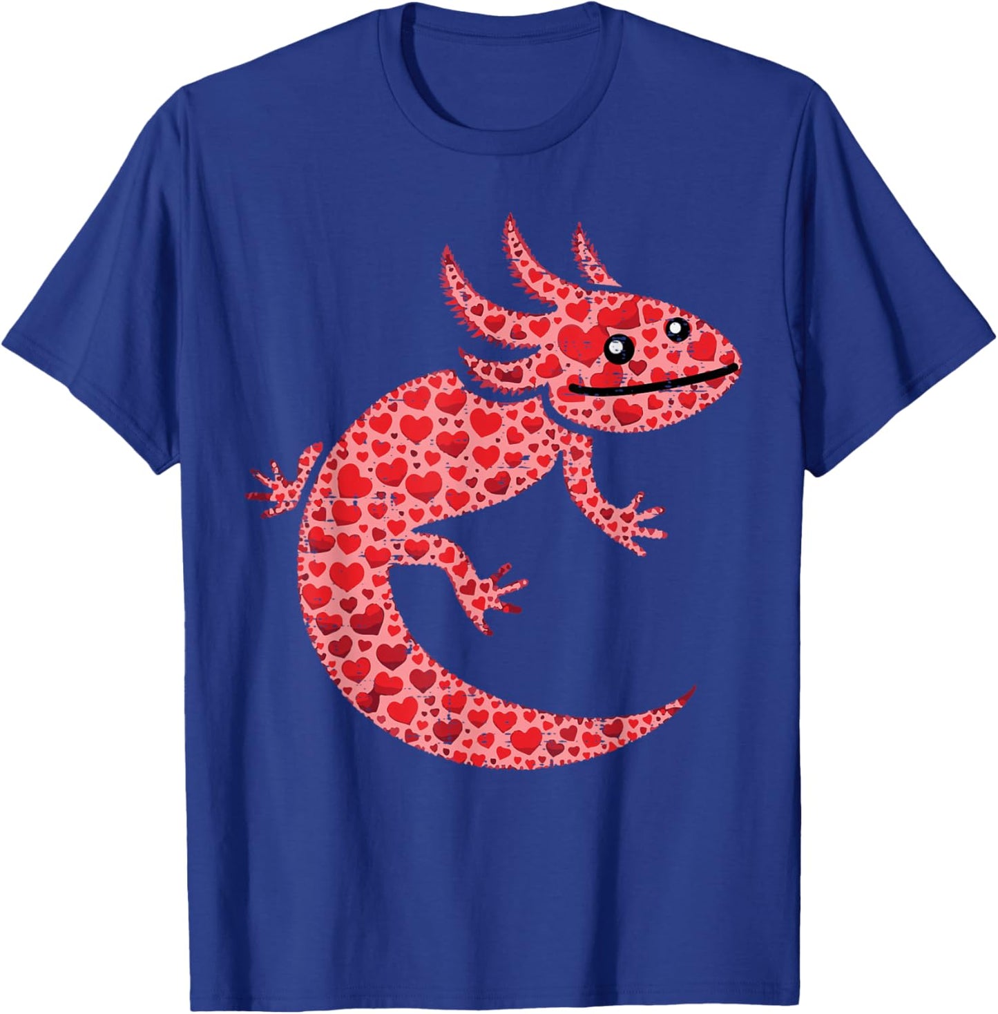 Valentines Day Hearts Axolotl Cute Animal Men Women Kids T-Shirt - T-Shirt | Royal