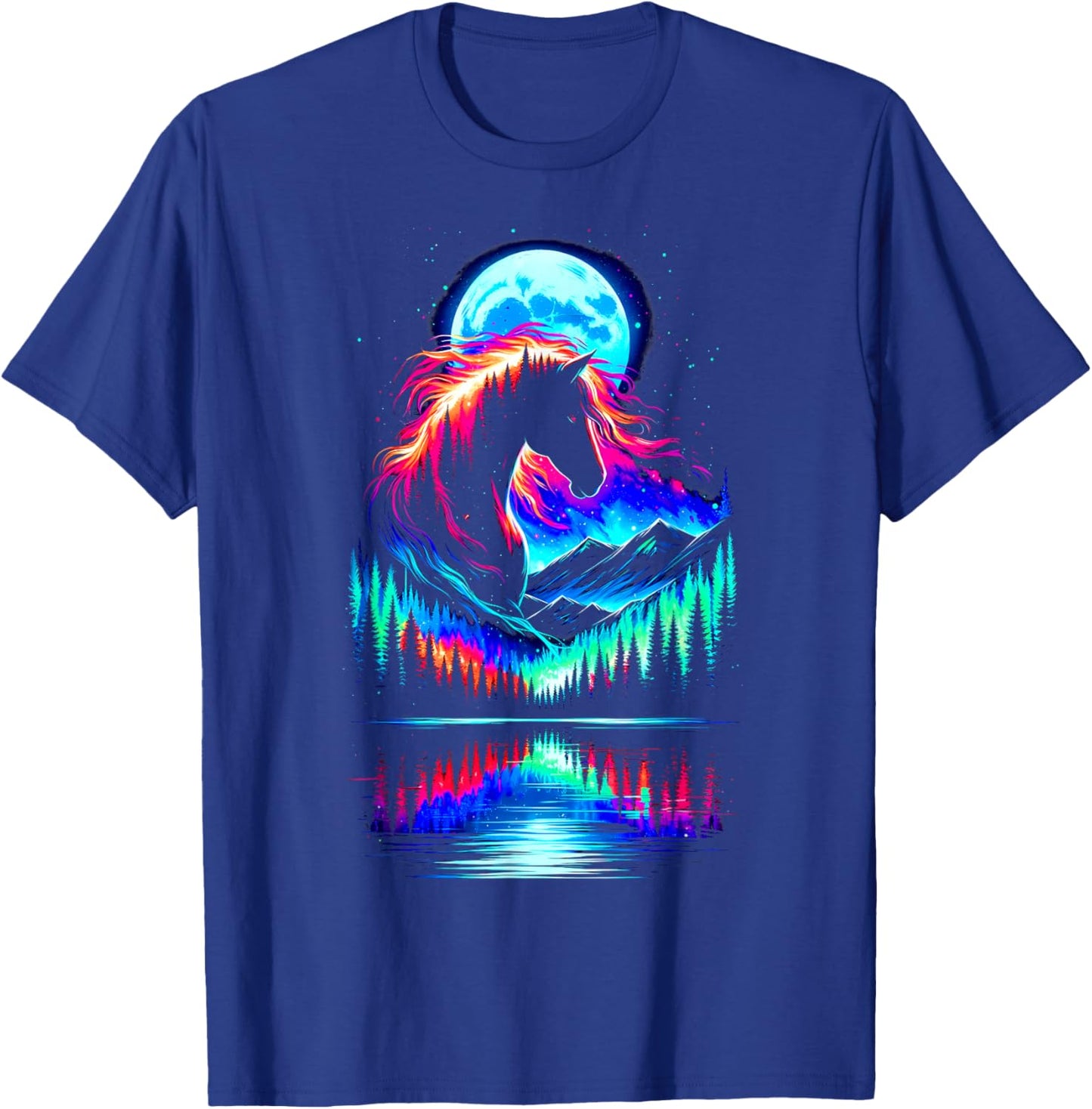 Colorful Horse Spirit Animal Cool Illustration Art T-Shirt - T-Shirt | Royal