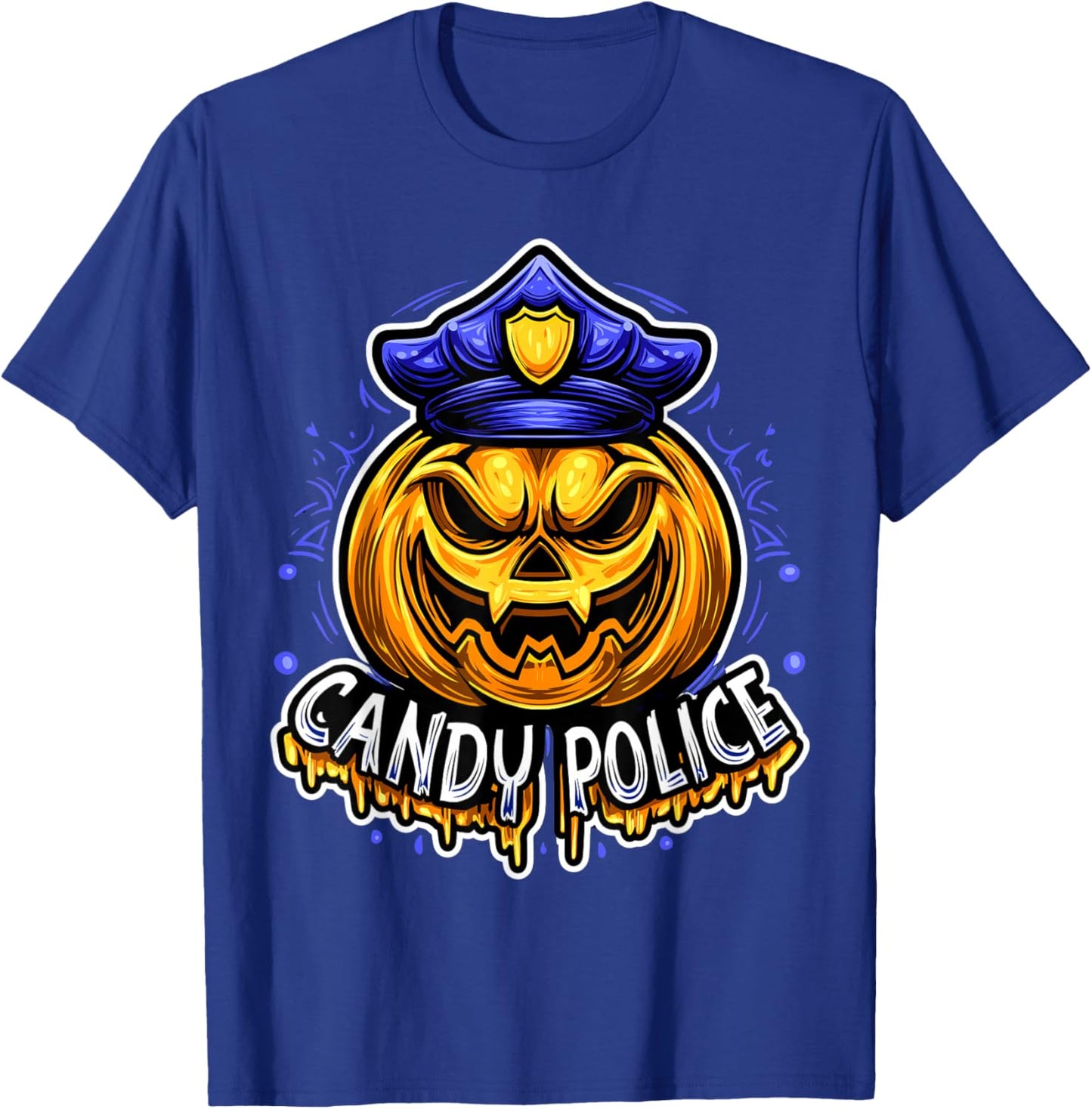 Candy Police Halloween Shirts Pumpkin Security Costume T-Shirt - T-Shirt | Royal